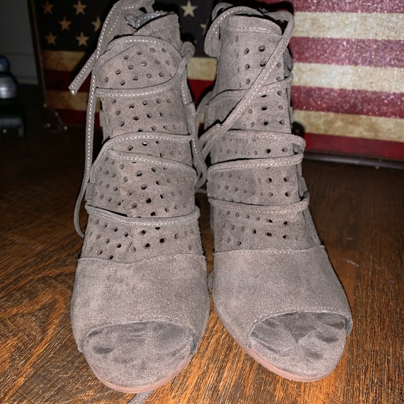 Very Volatile Peep Toe Booties - Picture 2 of 3